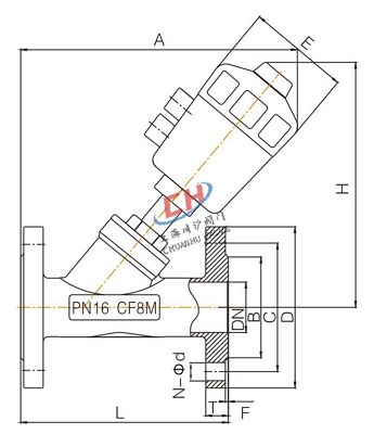 P2氣動法蘭角座閥結(jié)構(gòu)圖
