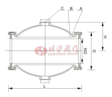 鑄鐵氣動管夾閥結構圖