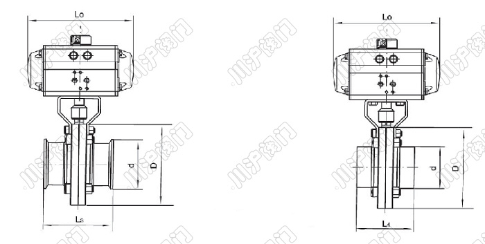 氣動(dòng)衛(wèi)生級(jí)蝶閥結(jié)構(gòu)圖
