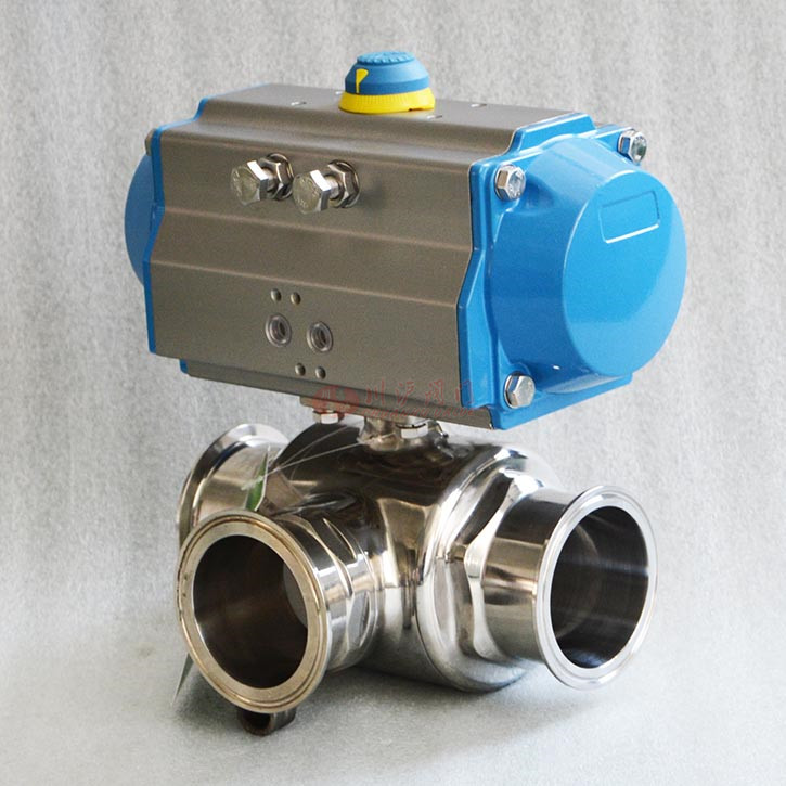 氣動衛(wèi)生級三通球閥實(shí)物圖